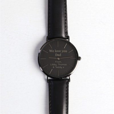 Lisa-Angel-Personalised-We-Love-You-Dad-Watch-Black-Face-Black-Leather-Strap