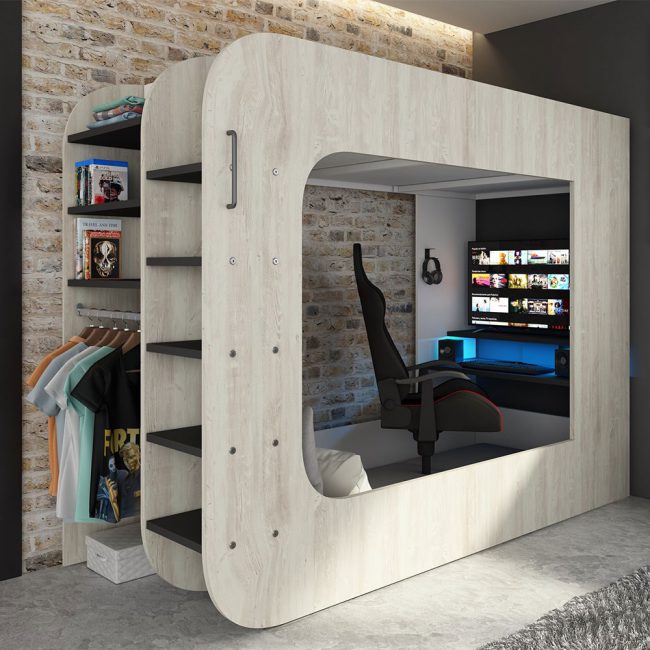 Loft-Pod-4-Solo-Kids-Gaming-High-Sleeper-Bed