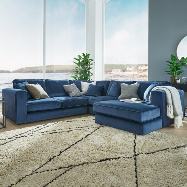 Nimbus-Blue-Velvet-Large-U-Shaped-Sofa