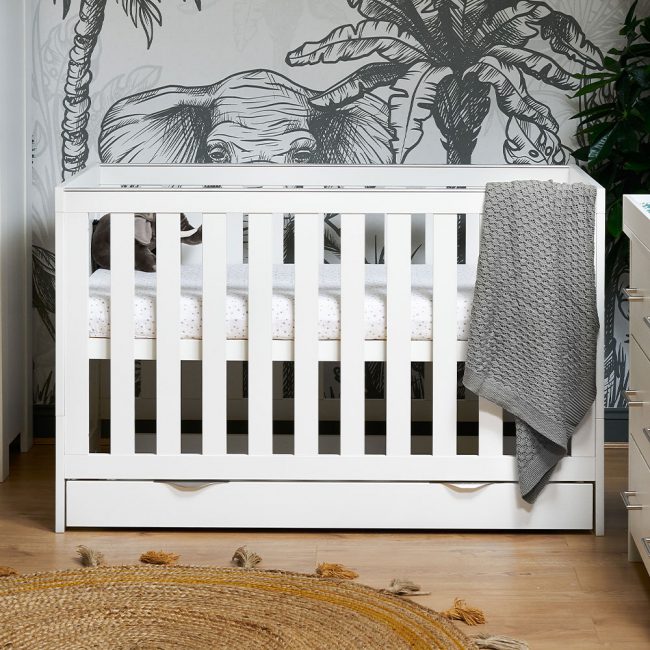 Obaby-Nika-Cot-Bed-With-Trundle-White