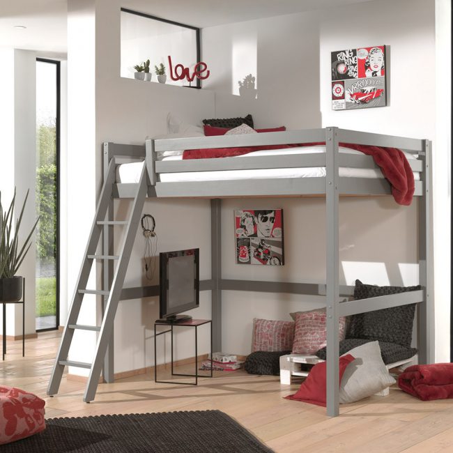 Pino-Double-High-Sleeper-Bed-in-Grey