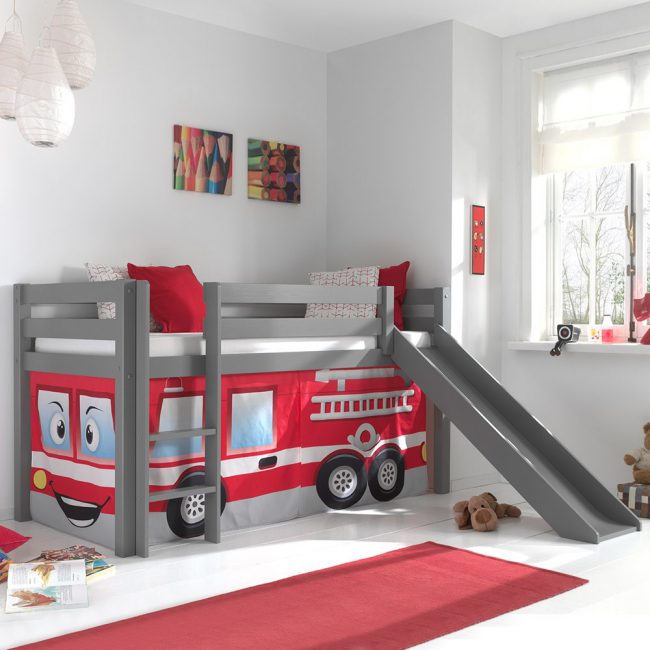 Pino-Grey-Mid-Sleeper-with-Slide-and-Curtain