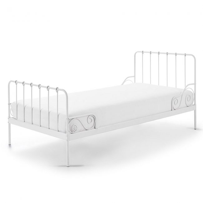 Simple-White-Alice-Metal-Bed-Frame
