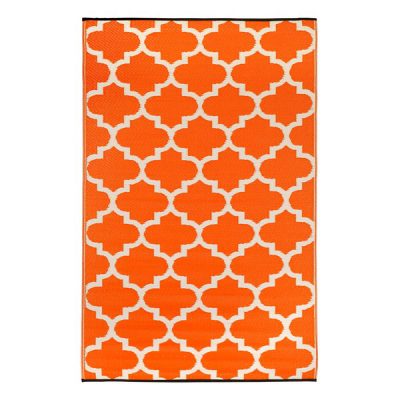 Tangier-Orange-and-White-Outdoor-Rug