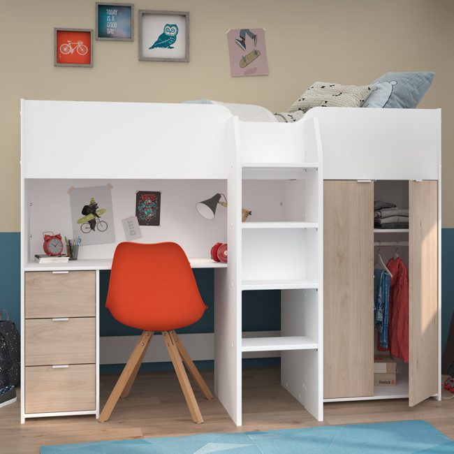 Tom-Junior-High-Sleeper-Kids-Bed-in-White-and-Oak-Effect