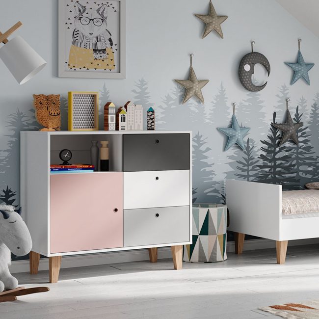 Vox-Concept-Chest-of-Drawers-in-Grey-White-and-Pink