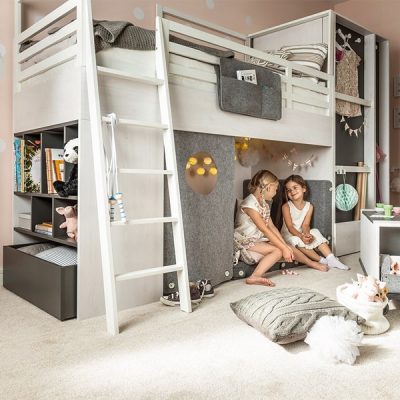 kids cabin bed with desk