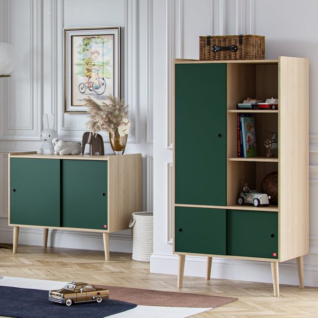 Vox-Retro-Wardrobe-and-Dresser-in-Green