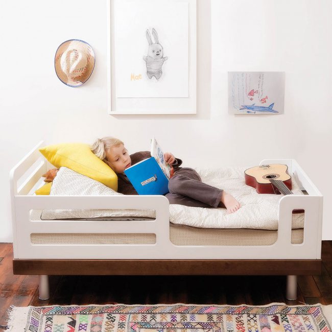 White-and-Walnut-Contemporary-Small-Single-Toddler-Bed