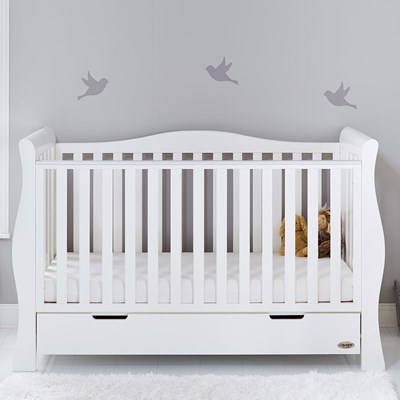 Obaby Stamford Luxe Cot Bed In White 