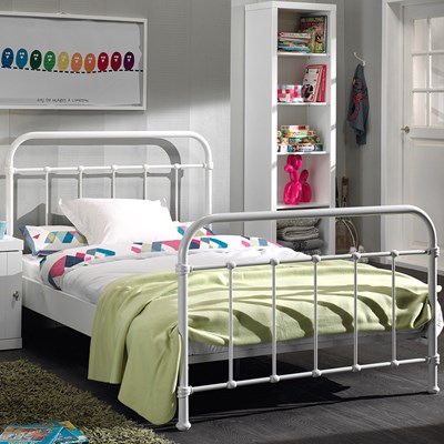 kids white double bed