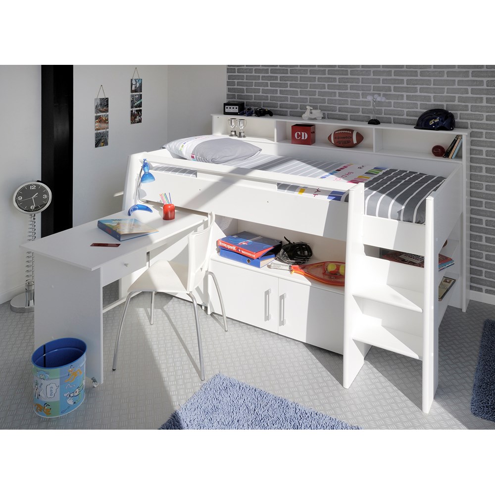Parisot Kids Swan Mid Sleeper With Desk And Storage Kids Avenue