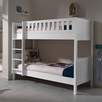 white bunk beds