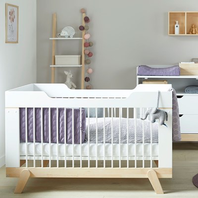 Baby Cot Bed / Toddler Bed In White And 