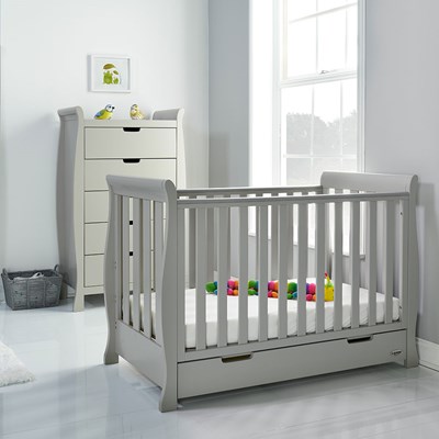 grey sleigh cot bed with mattress