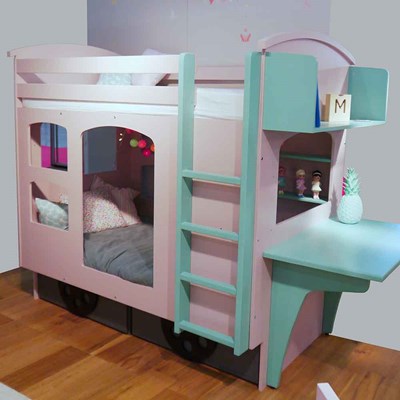pink bunk beds for girls