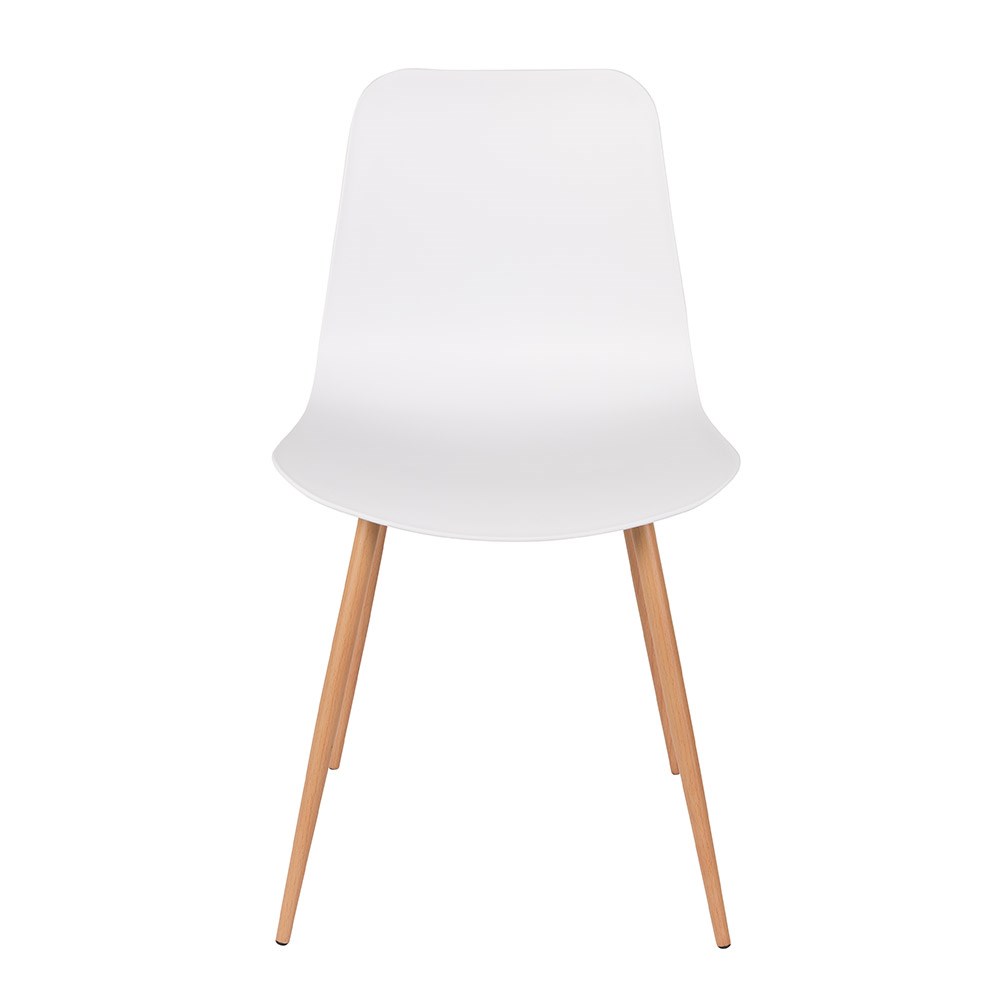 pair of leon dining chairs in white