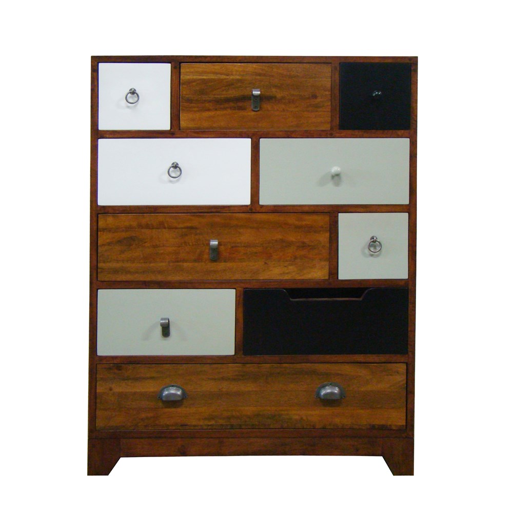 British Vintage Chest Of 10 Drawers In English Cherry Finish
