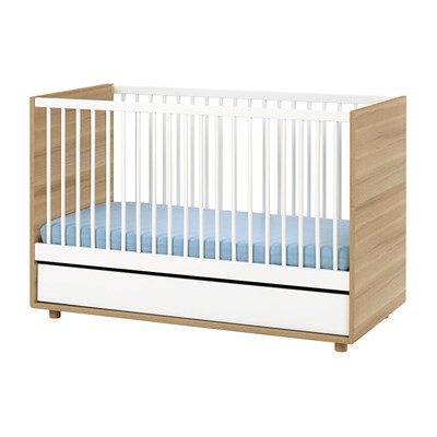 cot bed white and oak