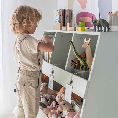 children's toy storage and bookcase unit