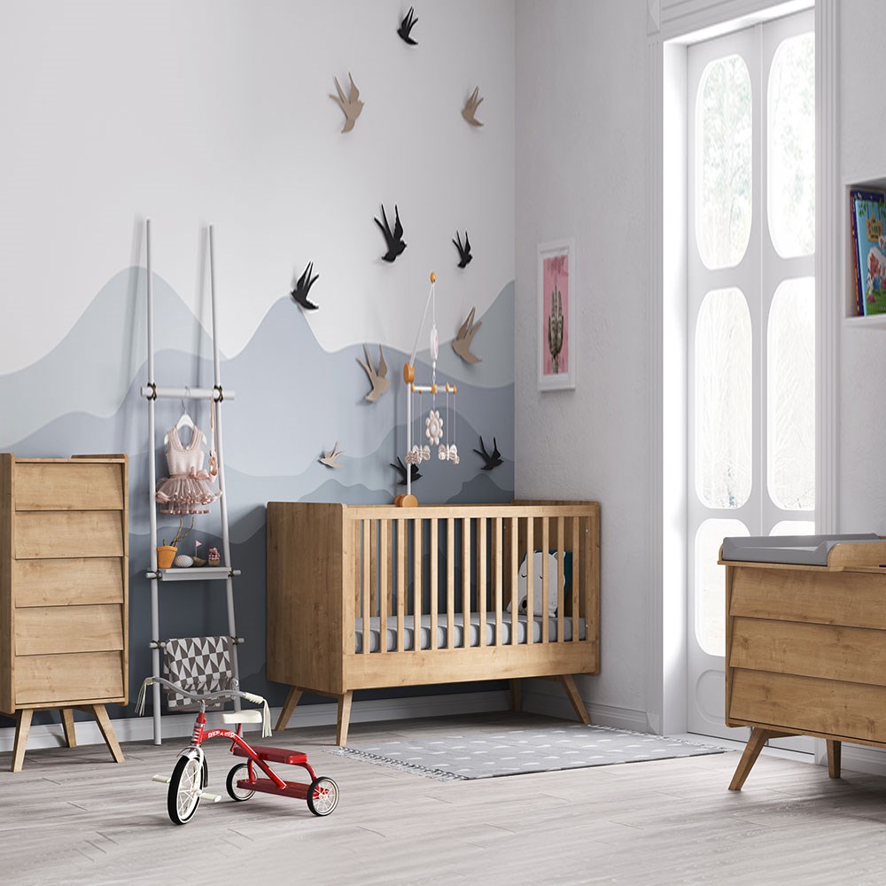 Vox Vintage 3 Piece Cot Bed Nursery Set In A Choice Of Oak Or 5