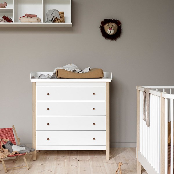 Wood Nursery Dresser In White Oliver Furniture Cuckooland