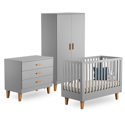 light grey cot bed