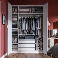 Vox 4 You Bifold 4 Door Wardrobe with Built in Drawers in White 