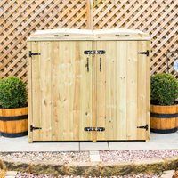 Product photograph of The Garden Village Superior Double Fsc Wooden Recycling Box Storage from Cuckooland