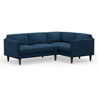 Hutch Rise Velvet 4 Seater Corner Sofa with Curve Arms 