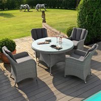 Product photograph of Maze Rattan Ascot 4 Seat Round Dining Set from Cuckooland