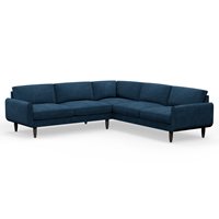 Hutch Rise Velvet 7 Seater Corner Sofa with Round Arms 