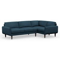 Hutch Rise Textured Weave 5 Seater Slim Corner Sofa with Round Arms 