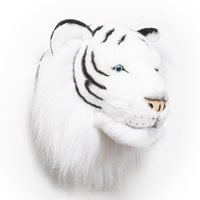 Kids White Tiger Plush Animal Head Wall Decor
