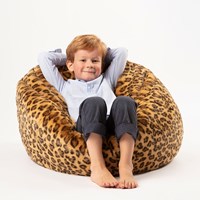Kids Faux Fur Leopard Bean Bag