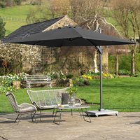 Product photograph of Pacific Lifestyle Voyager T2 2 7m Square Parasol - Luna Grey from Cuckooland
