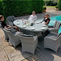 Product photograph of Maze Rattan Ascot Oval Rattan Dining Set - With Lazy Susan Weatherproof Cushions - 8 Seat from Cuckooland