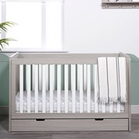 Product photograph of Ickle Bubba Pembrey Cot Bed With Under Drawer - Ash Grey from Cuckooland
