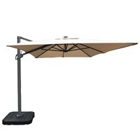 Product photograph of Maze Rattan Atlas 2 4m X 3 3m Rectangular Rotating Cantilever Parasol With Led Lights - Grey from Cuckooland