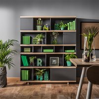 Vox Balance Modular Bookcase in Grey & Oak Effect