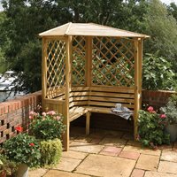 Product photograph of Rowlinson Balmoral Corner Arbour In Natural Timber from Cuckooland