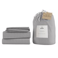 Product photograph of Panda London Silver Lining Grey Bamboo Linen Bedding Set - King from Cuckooland
