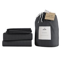 Product photograph of Panda London Slate Grey Bamboo Linen Bedding Set - Double from Cuckooland