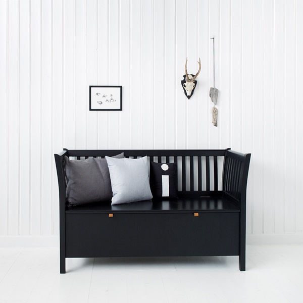 OLIVER FURNITURE SMALL BENCH in Seaside Black