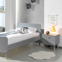 Product photograph of Vipack Billy Bedside Table - Timeless Grey from Cuckooland