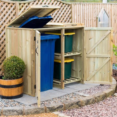 Superior Wooden Wheelie Bin And Recycling Box Storage The Garden