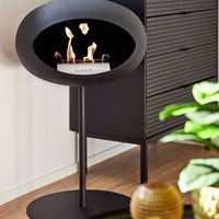 Product photograph of Le Feu Ground Low Steel Bio Ethanol Fireplace In Black from Cuckooland