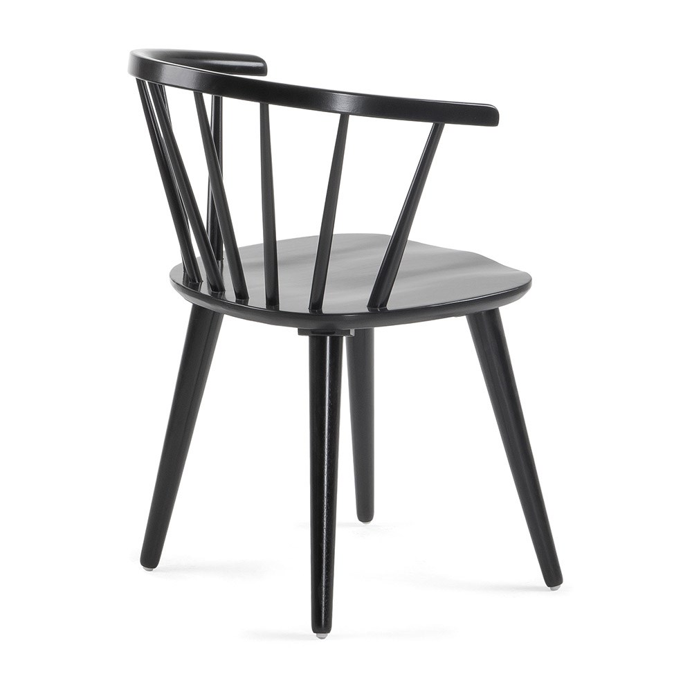 Pair Of Krise Spindle Back Dining Chairs In Black Casa