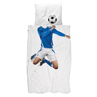 Product photograph of Snurk Childrens Football Duvet Bedding Set In Blue from Cuckooland
