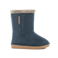Waterproof Sheepskin Style Kids Snug-Boot Wellies in Blue - UK 10 